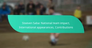 Steeven Saba: National team impact, International appearances, Contributions