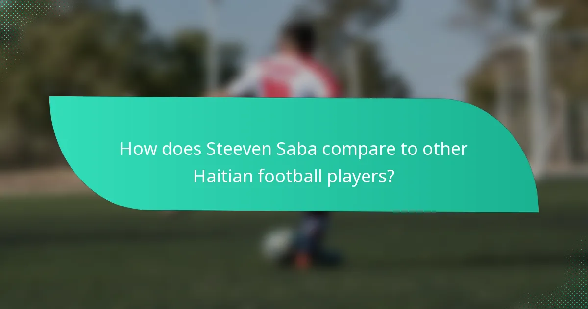 How does Steeven Saba compare to other Haitian football players?