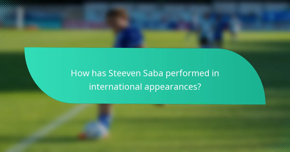 How has Steeven Saba performed in international appearances?