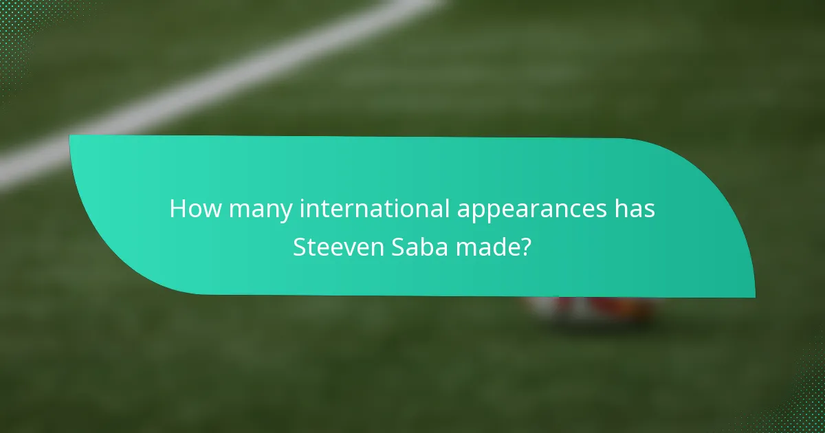 How many international appearances has Steeven Saba made?